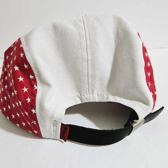 Entree LS Cap Red/White Navy Star Pattern Print Adjustable Buckle Hat - Picture 11 of 11